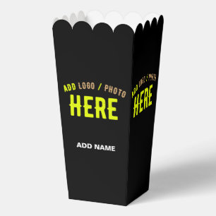 STYLISH MODERN CUSTOM BLACK VERIFIED BRAND POPCORN FAVOR BOX