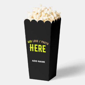 STYLISH MODERN CUSTOM BLACK VERIFIED BRAND POPCORN FAVOR BOX