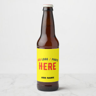 STYLISH MODERN CUSTOM BRIGHT YELLOW VERIFIED BRAND BEER BOTTLE LABEL