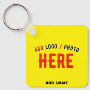 STYLISH MODERN CUSTOM BRIGHT YELLOW VERIFIED BRAND KEYCHAIN