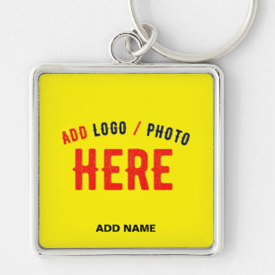 STYLISH MODERN CUSTOM BRIGHT YELLOW VERIFIED BRAND KEYCHAIN