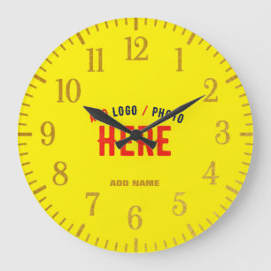 STYLISH MODERN CUSTOM BRIGHT YELLOW VERIFIED BRAND LARGE CLOCK