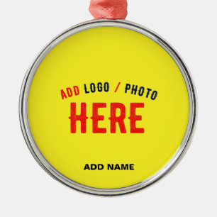 STYLISH MODERN CUSTOM BRIGHT YELLOW VERIFIED BRAND METAL ORNAMENT