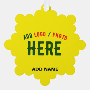 STYLISH MODERN CUSTOM BRIGHT YELLOW VERIFIED BRAND ORNAMENT CARD