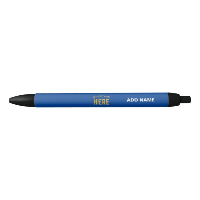 STYLISH MODERN CUSTOM COBALT BLUE VERIFIED BRANDED BLACK INK PEN (Front)