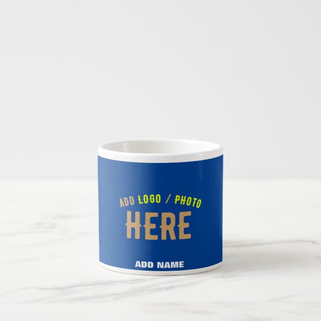 STYLISH MODERN CUSTOM COBALT BLUE VERIFIED BRANDED ESPRESSO CUP (Front)