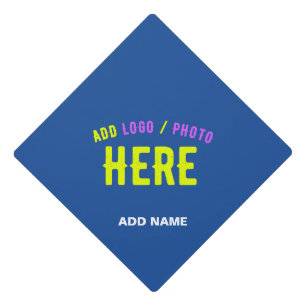 STYLISH MODERN CUSTOM COBALT BLUE VERIFIED BRANDED GRADUATION CAP TOPPER