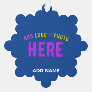 STYLISH MODERN CUSTOM COBALT BLUE VERIFIED BRANDED ORNAMENT CARD
