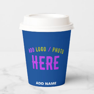 STYLISH MODERN CUSTOM COBALT BLUE VERIFIED BRANDED PAPER CUPS
