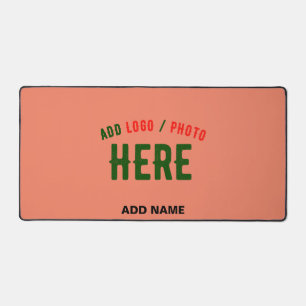 STYLISH MODERN CUSTOM CORAL ORANGE VERIFIED BRAND DESK MAT