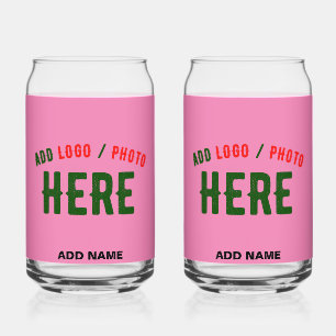 STYLISH MODERN CUSTOM CUTE HOT PINK VERIFIED BRAND CAN GLASS