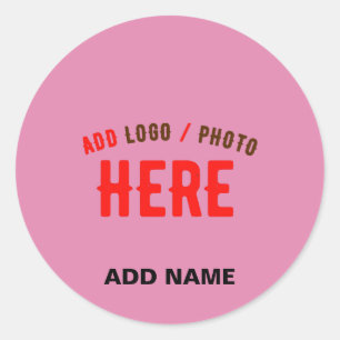 STYLISH MODERN CUSTOM CUTE HOT PINK VERIFIED BRAND CLASSIC ROUND STICKER