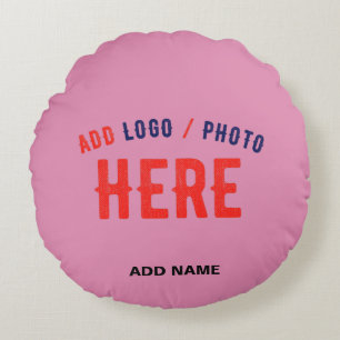 STYLISH MODERN CUSTOM CUTE HOT PINK VERIFIED BRAND ROUND PILLOW