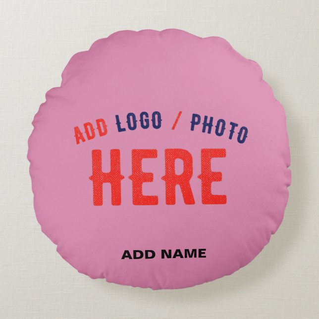 STYLISH MODERN CUSTOM CUTE HOT PINK VERIFIED BRAND ROUND PILLOW (Front)