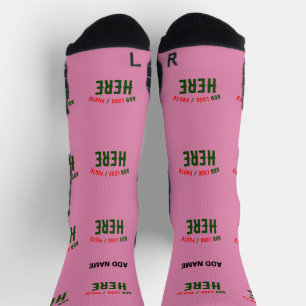 STYLISH MODERN CUSTOM CUTE HOT PINK VERIFIED BRAND SOCKS