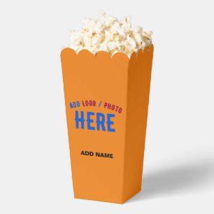 STYLISH MODERN CUSTOM DARK ORANGE BRANDED POPCORN FAVOR BOX