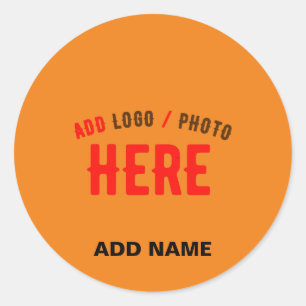 STYLISH MODERN CUSTOM DARK ORANGE VERIFIED BRANDED CLASSIC ROUND STICKER