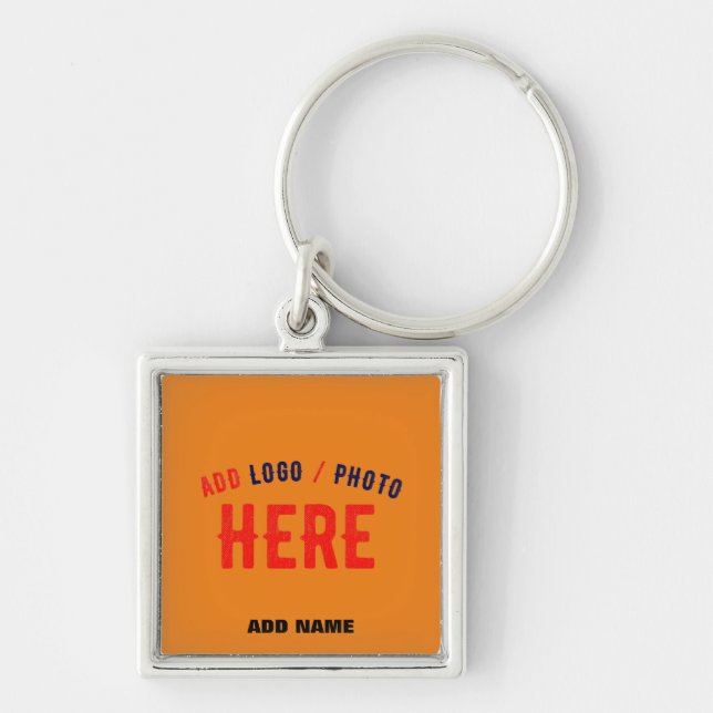 STYLISH MODERN CUSTOM DARK ORANGE VERIFIED BRANDED KEYCHAIN (Front)