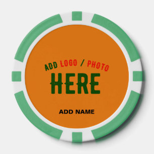 STYLISH MODERN CUSTOM DARK ORANGE VERIFIED BRANDED POKER CHIPS