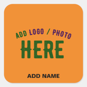 STYLISH MODERN CUSTOM DARK ORANGE VERIFIED BRANDED SQUARE STICKER