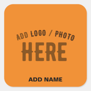 STYLISH MODERN CUSTOM DARK ORANGE VERIFIED BRANDED SQUARE STICKER