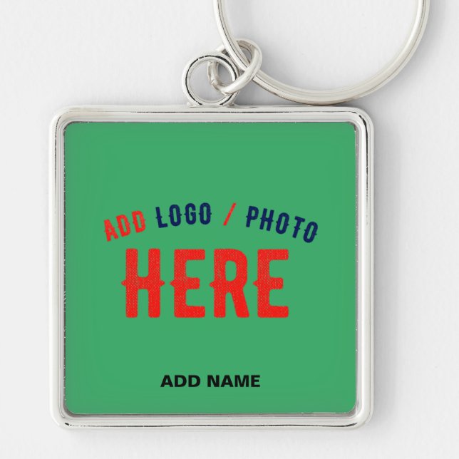 STYLISH MODERN CUSTOM EMERALD GREEN VERIFIED BRAND KEYCHAIN (Front)