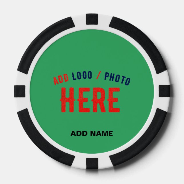 STYLISH MODERN CUSTOM EMERALD GREEN VERIFIED BRAND POKER CHIPS (Front)