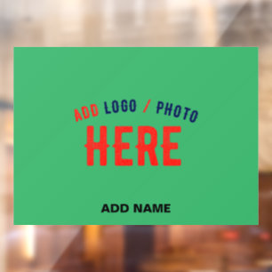 STYLISH MODERN CUSTOM EMERALD GREEN VERIFIED BRAND WINDOW CLING