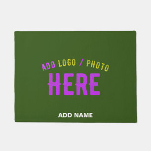STYLISH MODERN CUSTOM FOREST GREEN VERIFIED BRAND DOORMAT