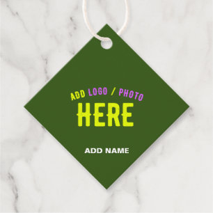STYLISH MODERN CUSTOM FOREST GREEN VERIFIED BRAND FAVOUR TAGS