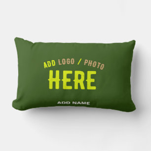 STYLISH MODERN CUSTOM FOREST GREEN VERIFIED BRAND LUMBAR PILLOW