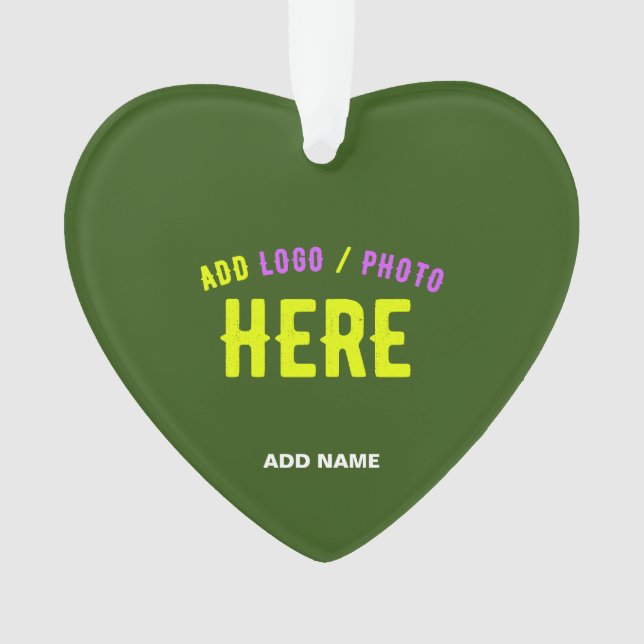 STYLISH MODERN CUSTOM FOREST GREEN VERIFIED BRAND ORNAMENT (Front)