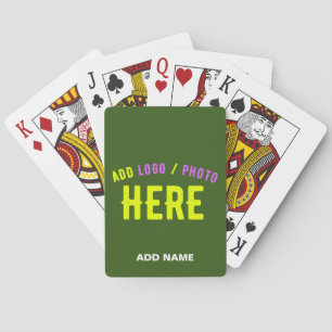 STYLISH MODERN CUSTOM FOREST GREEN VERIFIED BRAND PLAYING CARDS