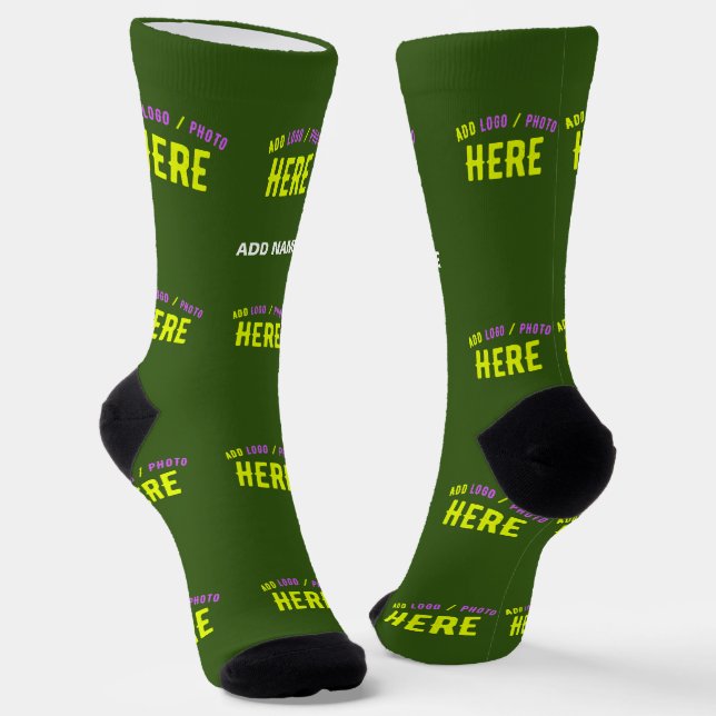 STYLISH MODERN CUSTOM FOREST GREEN VERIFIED BRAND SOCKS (Angled)