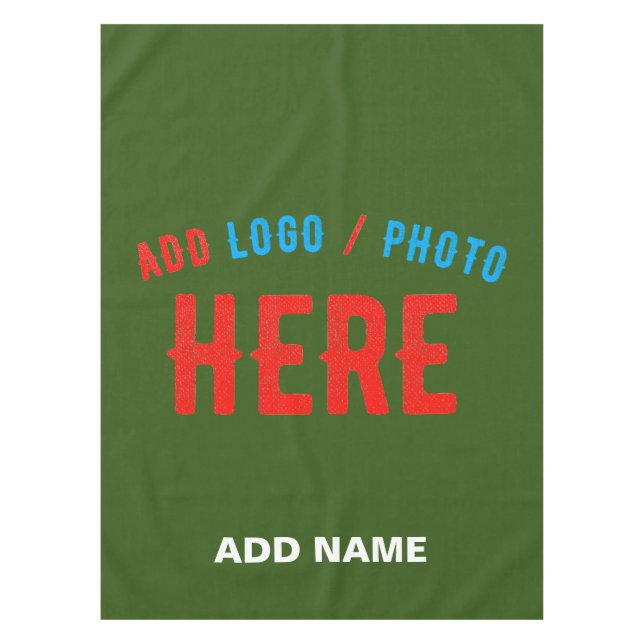 STYLISH MODERN CUSTOM FOREST GREEN VERIFIED BRAND TABLECLOTH (Front)