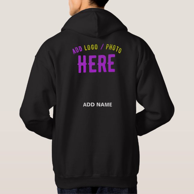 STYLISH MODERN CUSTOM FRONT AND BACK BLACK BRANDED HOODIE (Back)