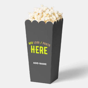 STYLISH MODERN CUSTOM GREY VERIFIED BRAND POPCORN FAVOR BOX