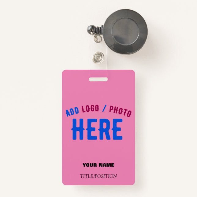 STYLISH MODERN CUSTOM HOT PINK BRANDED RETRACTABLE BADGE (Front with Retractable)