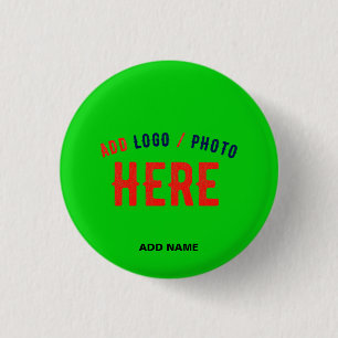 STYLISH MODERN CUSTOM LIME GREEN VERIFIED BRANDED 1 INCH ROUND BUTTON