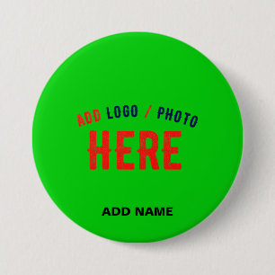 STYLISH MODERN CUSTOM LIME GREEN VERIFIED BRANDED 3 INCH ROUND BUTTON