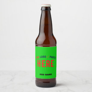 STYLISH MODERN CUSTOM LIME GREEN VERIFIED BRANDED BEER BOTTLE LABEL