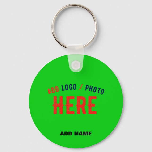 STYLISH MODERN CUSTOM LIME GREEN VERIFIED BRANDED KEYCHAIN (Front)