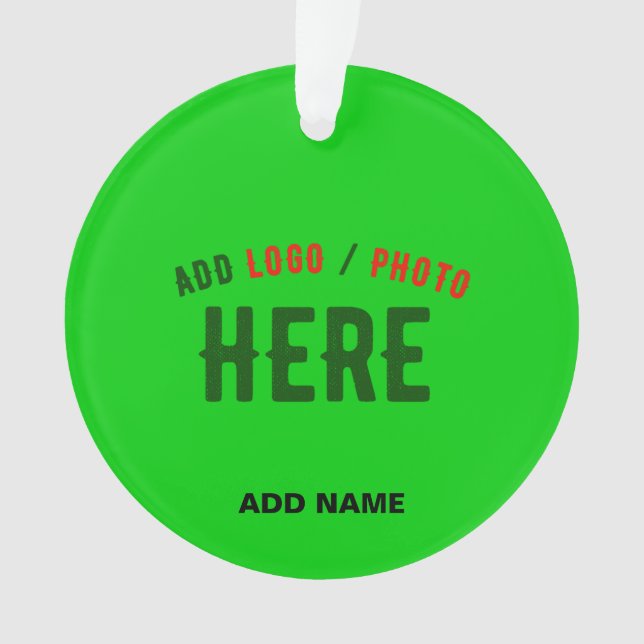 STYLISH MODERN CUSTOM LIME GREEN VERIFIED BRANDED ORNAMENT (Front)