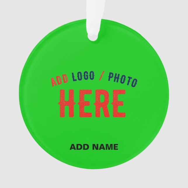 STYLISH MODERN CUSTOM LIME GREEN VERIFIED BRANDED ORNAMENT (Front)