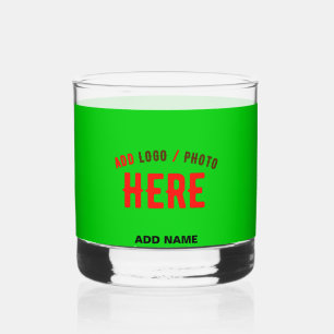 STYLISH MODERN CUSTOM LIME GREEN VERIFIED BRANDED WHISKEY GLASS