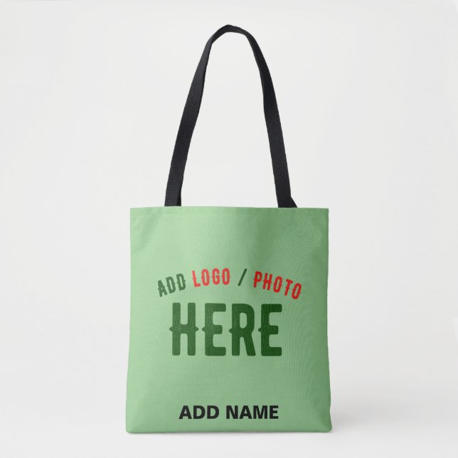 STYLISH MODERN CUSTOM MINT GREEN VERIFIED BRANDED TOTE BAG (Front)