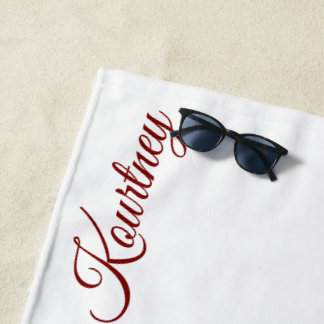 STYLISH MODERN CUSTOM NAME BRIDE BACHELOR PARTY BEACH TOWEL