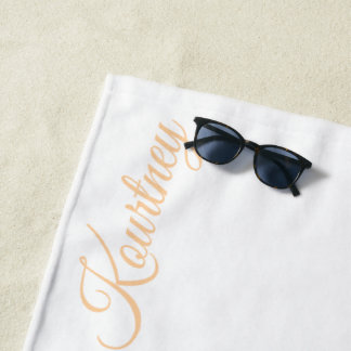 STYLISH MODERN CUSTOM NAME BRIDE BACHELOR PARTY BEACH TOWEL