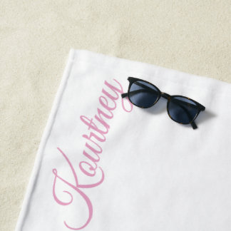 STYLISH MODERN CUSTOM NAME BRIDE BACHELOR PARTY BEACH TOWEL