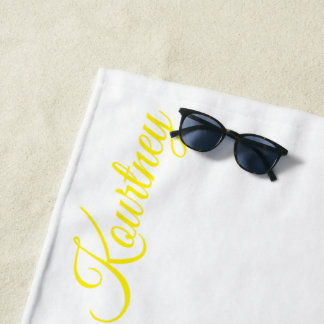 STYLISH MODERN CUSTOM NAME BRIDE BACHELOR PARTY BEACH TOWEL